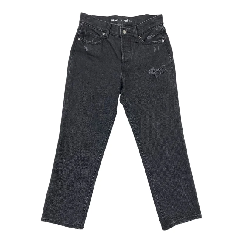 Jeans Straight By Old Navy In Black Denim, Size: 0 Feminine Women's Style 